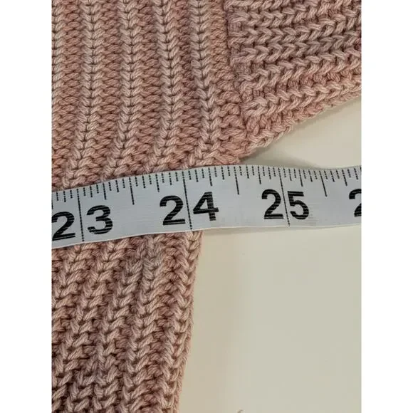 Faherty Womens Sz M Sunwashed Cotton Fisherman Chunk Knit Sweater Mahogany Rose - Picture 8 of 9